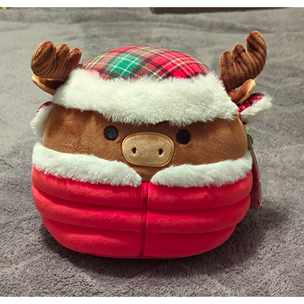Maurice The Moose with Red Puffer Jacket Squishmallows - 8" - NWT - Holiday